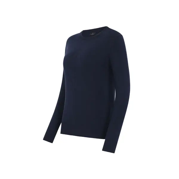 Trolle Cashmere Wool Logo Crew Sweater Navy