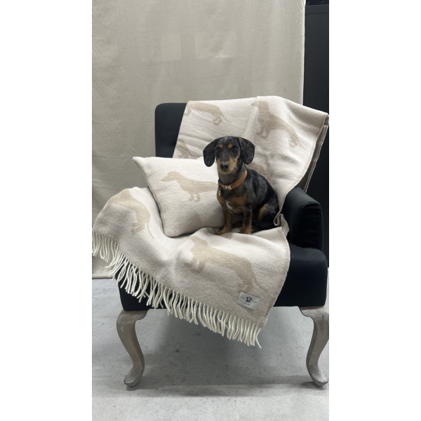 Belpo Textile 100% Wool Plaid Teckel Dot Sand/Coffee