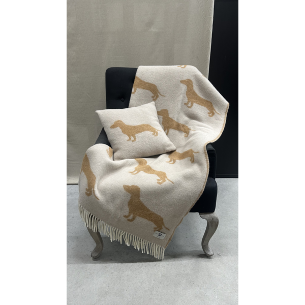 Belpo Textile 100% Wool Pillow Teckel Dot Sand/Terra