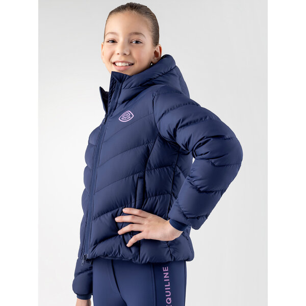 Equiline Junior Bomber Jacket Cumin Navy Peony
