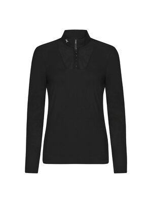 New Center Line L/S Polo Mesh Black