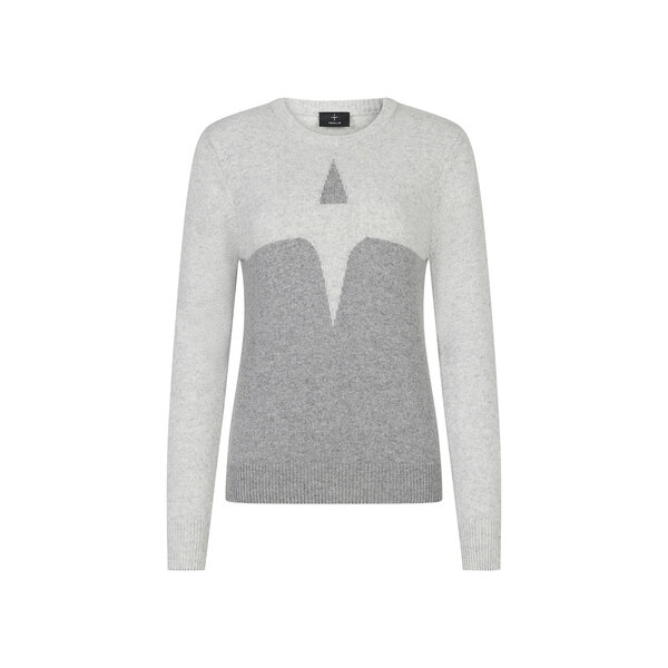 Trolle Cashmere & Wool Star Logo Crew Sweater Grey/Light Grey