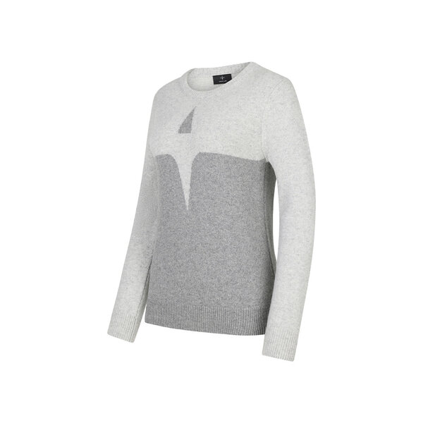 Trolle Cashmere & Wool Star Logo Crew Sweater Grey/Light Grey