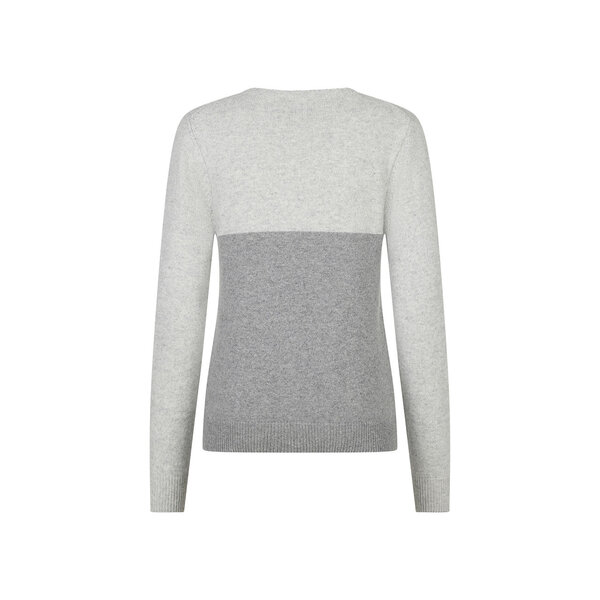 Trolle Cashmere & Wool Star Logo Crew Sweater Grey/Light Grey