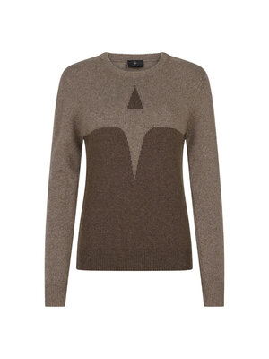 Cashmere & Wool Star Logo Crew Sewater Terra/Light Terra