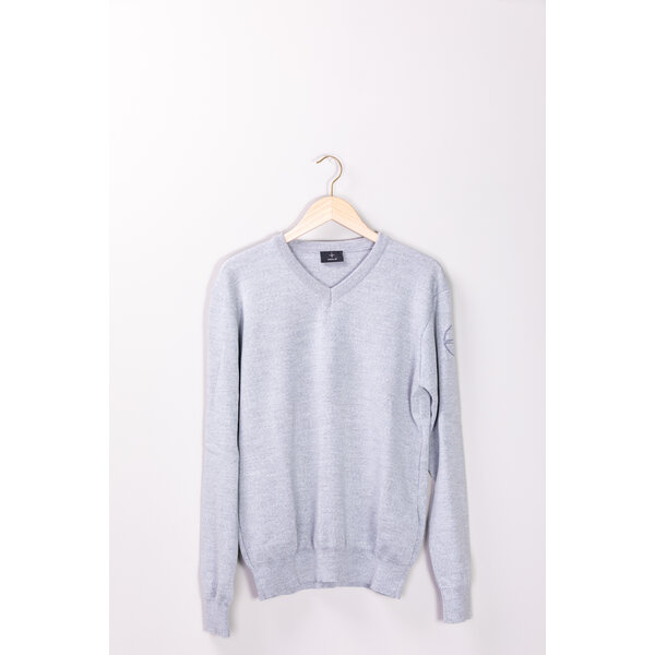 Trolle Men's Extra Fine Merino V-Neck Light Grey