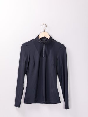 New Center Line L/S Polo Mesh Black