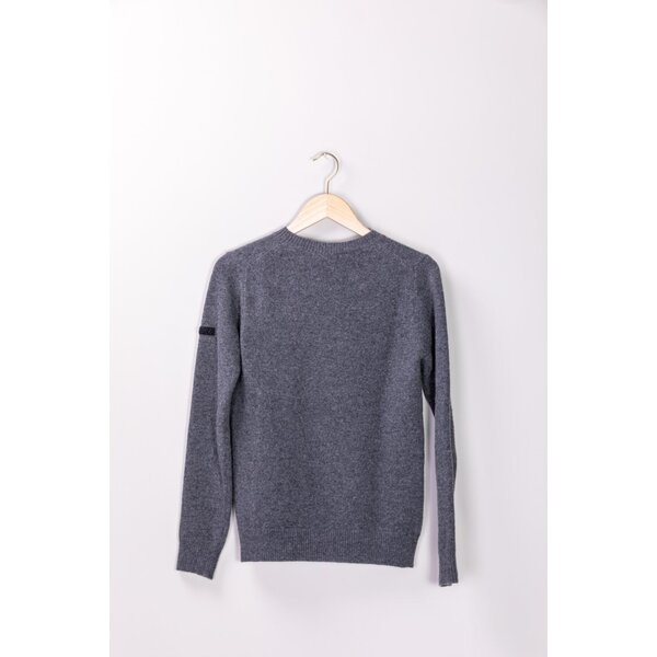 Trolle Extra Fine Wool Star Logo Crew Sweater Grey