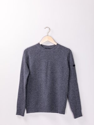 Extra Fine Wool Star Logo Crew Sweater Grey