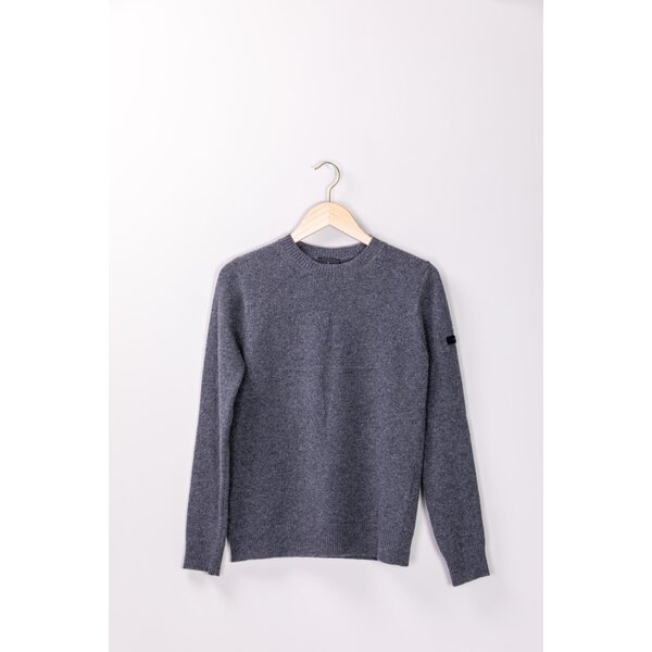 Trolle Extra Fine Wool Star Logo Crew Sweater Grey