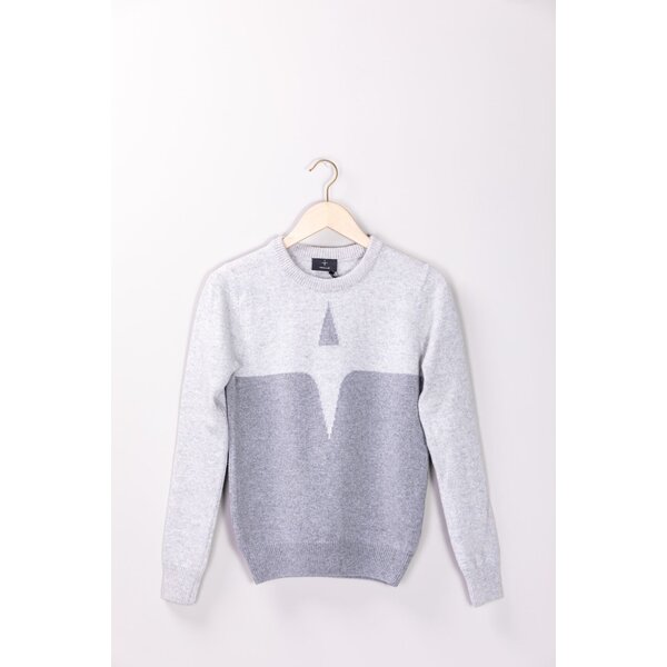 Trolle Trolle Cashmere & Wool Star Logo Crew Sweater Grey/Light Grey