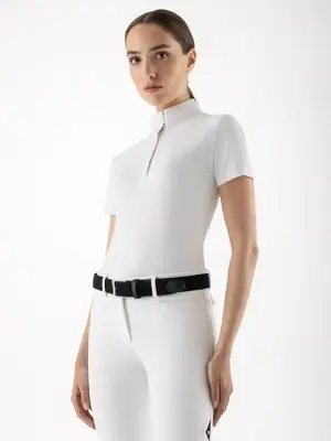 Women's Competition Polo S/S Cuadro White