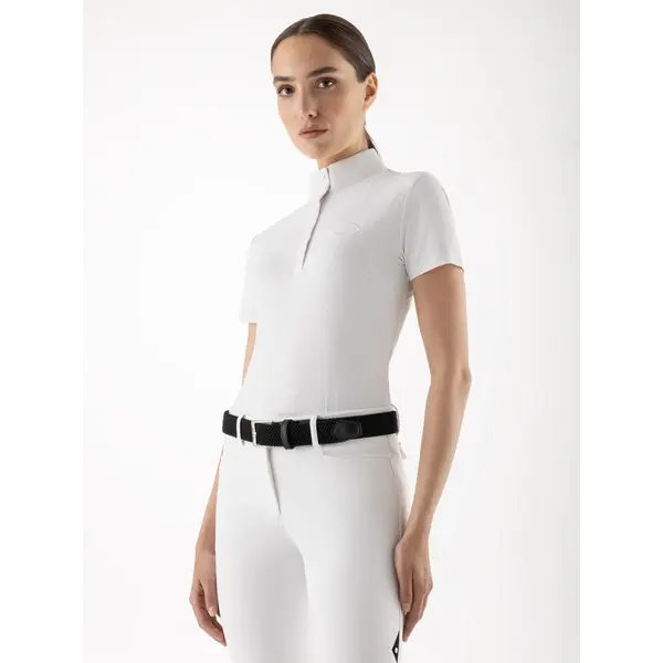 Equiline Women's Competition Polo S/S Cuadro White