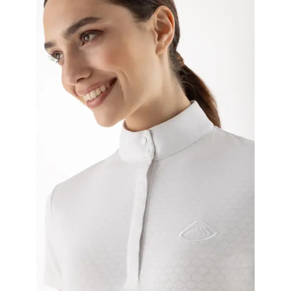 Equiline Women's Competition Polo S/S Cuadro White
