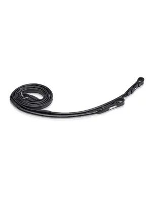 Padded Leather Reins Black/Silver