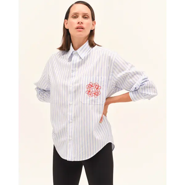 DADA Dada Olga Fluid & Lightweight Blouse Blue Striped