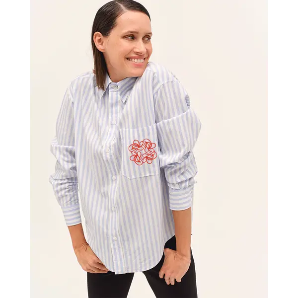 DADA Olga Fluid & Lightweight Riding Shirt Blue Striped