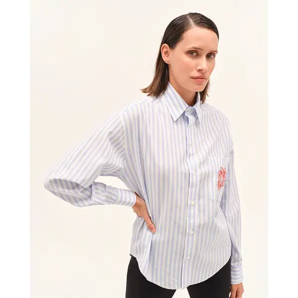 DADA Dada Olga Fluid & Lightweight Blouse Blue Striped