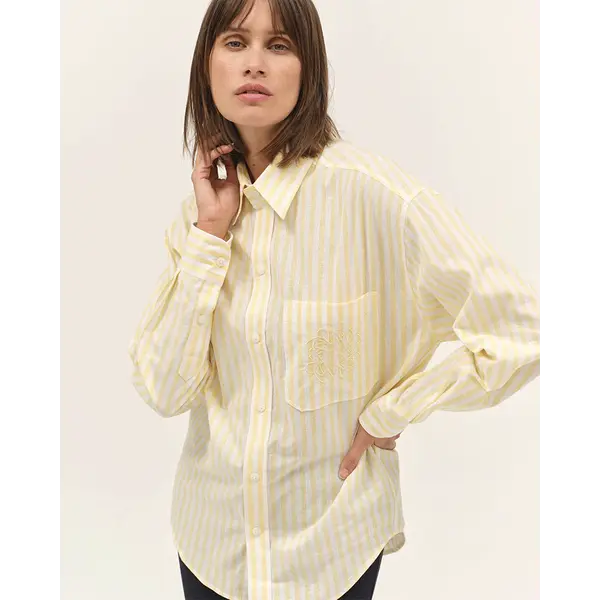 DADA Olga Fluid & Lightweight Blouse Yellow Striped