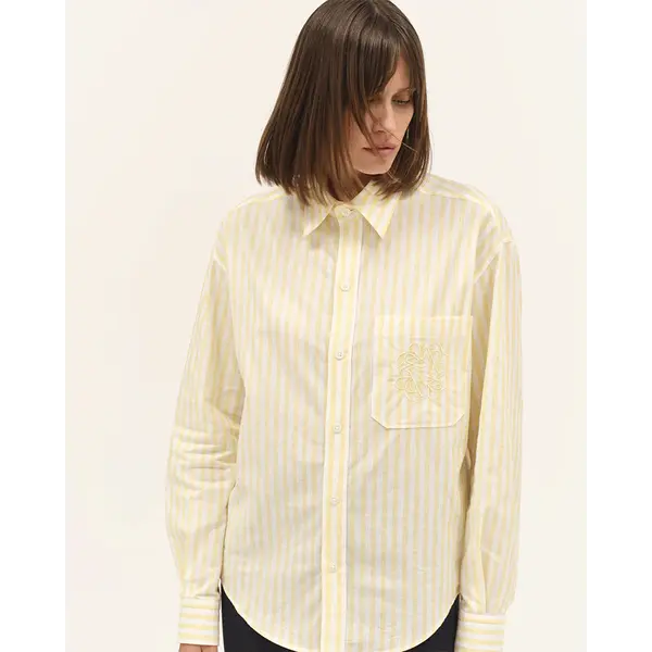 DADA Olga Fluid & Lightweight Blouse Yellow Striped