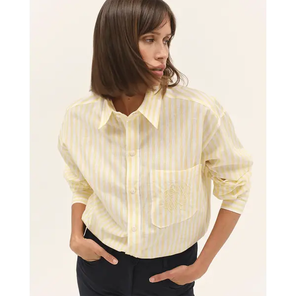 DADA Olga Fluid & Lightweight Blouse Yellow Striped