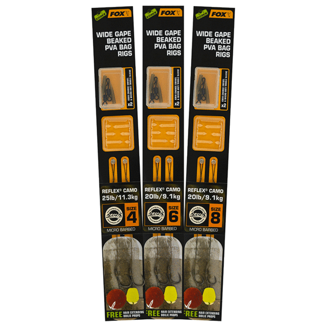 FOX EDGES™ Wide Gape Beaked PVA Bag Rigs (2 stuks)