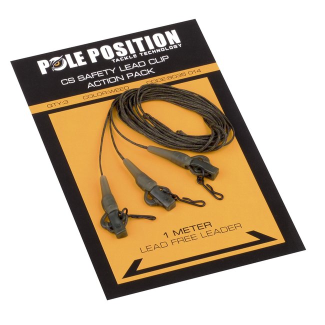 Pole Position CS Safety Leadclip Leaders - 45lb -  (3 stuks)