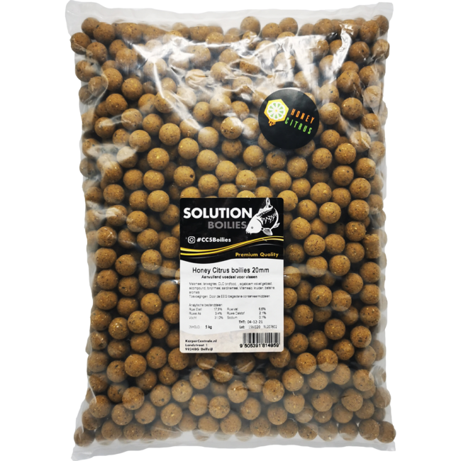 CC Solution Boilies Honey Citrus Boilies - 5KG - Geel