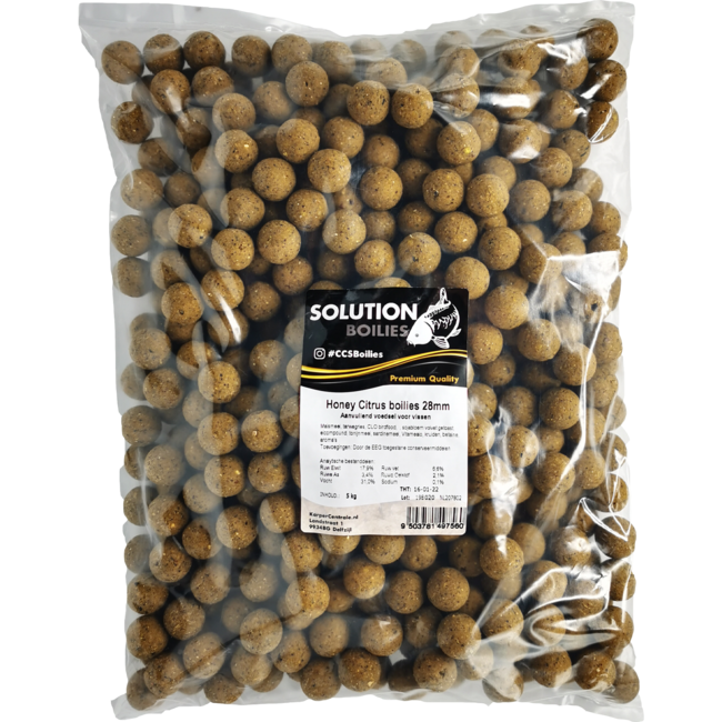 CC Solution Boilies Premium Range - Honey Citrus Boilies - 5KG - Geel