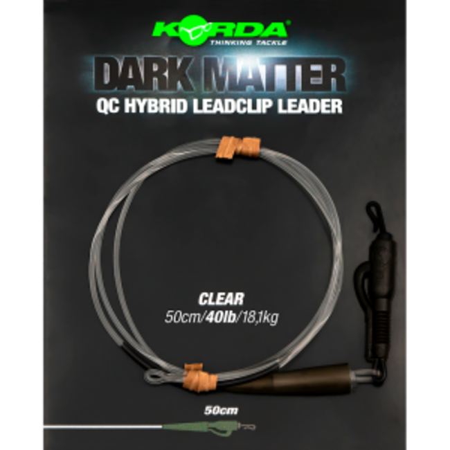 Korda Dark Matter Leader QC Hybrid Lead Clip - 100cm - 40lb