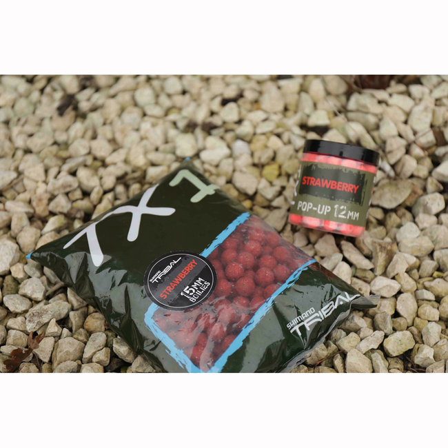 Shimano Strawberry Boilies - 1KG - Rood