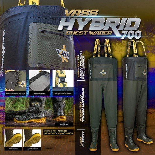 Vass Hybrid 700 Khaki / Black Chest Wader - SIZE40/42