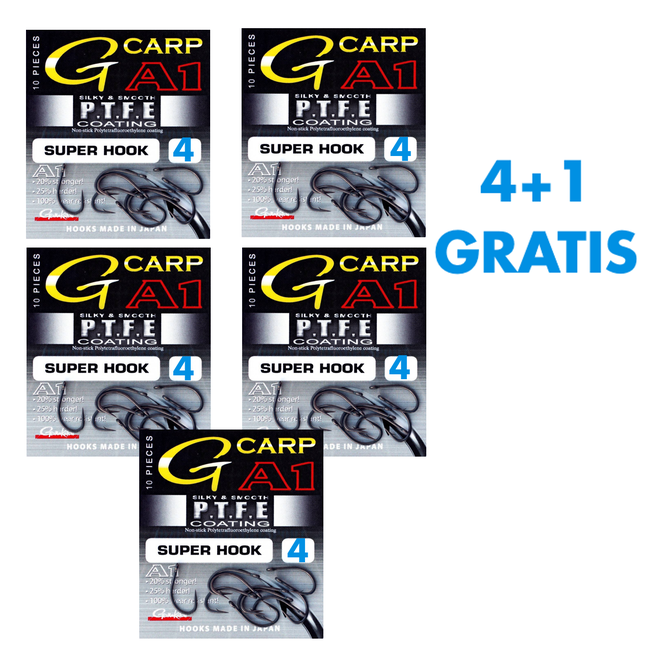 Gamakatsu Super Hook 4 | 4+1 gratis | 50 haken