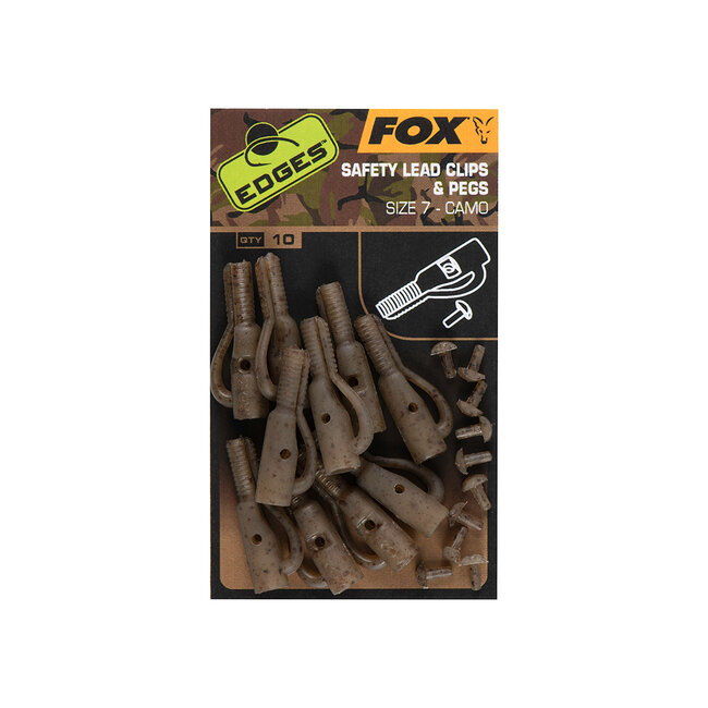 FOX Camo Safety Lead Clip & Pegs (Size 7)