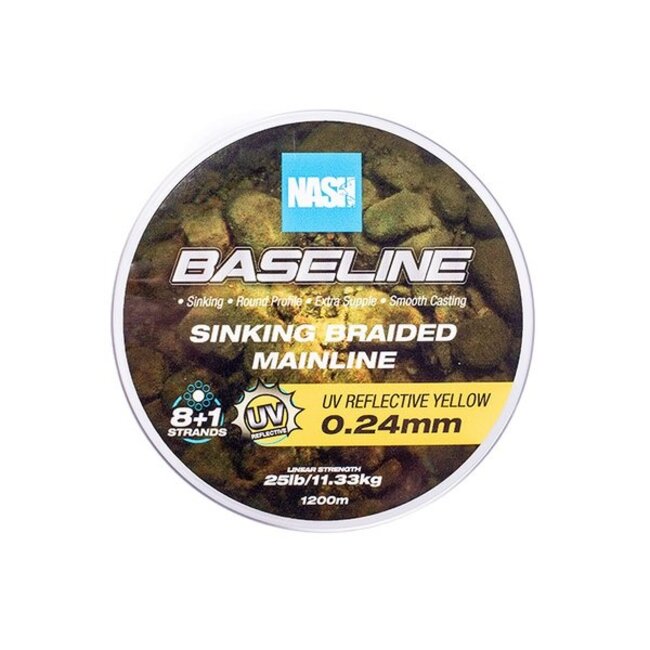 Nash Baseline Sinking Braid - UV Yellow - 1200m