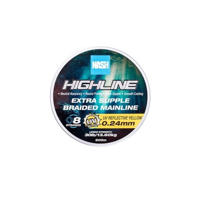 Nash Highline Extra Supple Braid - Uv Yellow - 600m