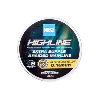 Nash Highline Extra Supple Braid - Uv Yellow - 1200m