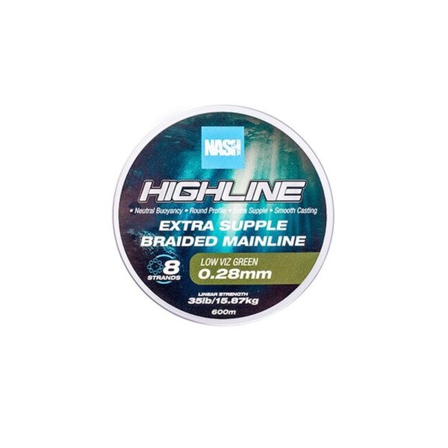 Nash Highline Extra Supple Braid - Green - 600m