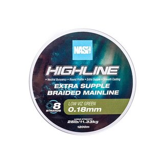 Nash Highline Extra Supple Braid - Green - 1200m