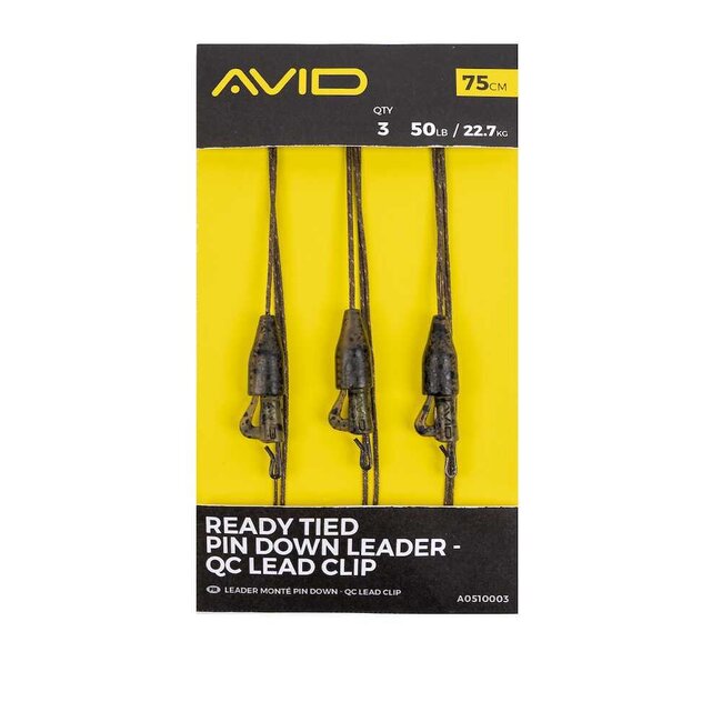 Avid Carp Ready Tied Pin Down Leader - QC Lead Clip