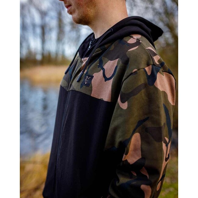 FOX LW Black / Camo Split Zip Hoody
