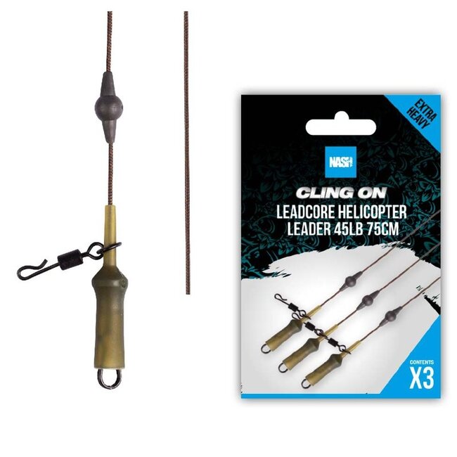 Nash Ready Tied Leadcore Leader - Cling On - 35cm / 75cm - Vooraf Geknoopt