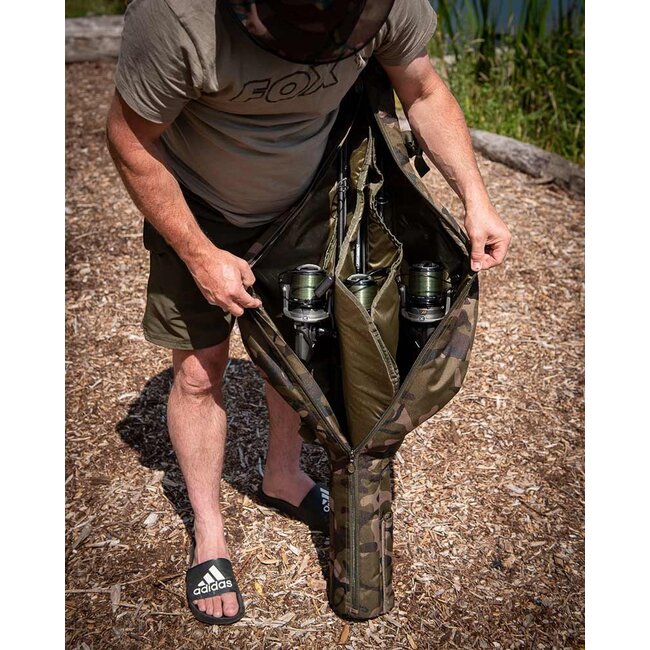 FOX Camolite Tri Sleeves - Waterdichte hoes voor 3 hengels met molens, verkrijgbaar in 10ft, 12ft en 13ft