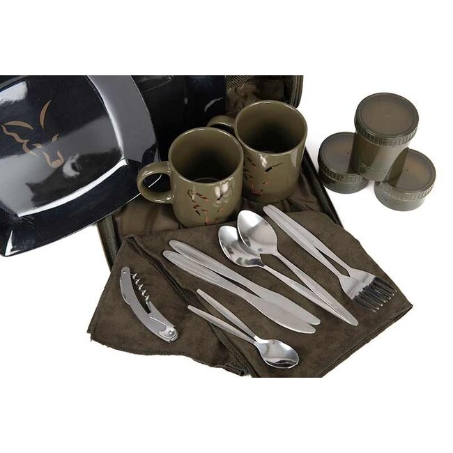 FOX Camolite 2 Person Dinner Set - Complete dinerset voor twee personen met Fox Camo design