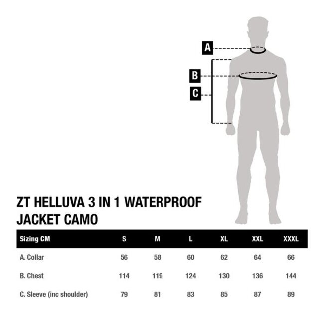 Nash ZT Helluva 3 in 1 Waterproof Jacket - Camo