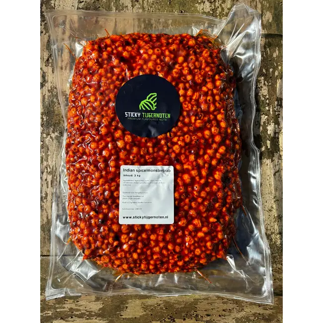 Sticky Tigernuts Indian Spice & Monstercrab - 3KG - Kant en Klare Tijgernoten