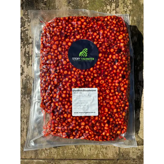 Sticky Tigernuts Shellfish & Bloodworm - 3KG - Kant en Klare Tijgernoten