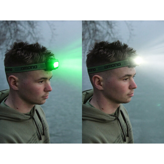 Delphin MonoX - Hoofdlamp - Wit & Groen LED - USB-C Oplaadbaar