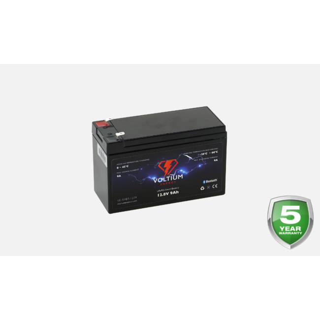 Voltium  LiFePO4 Smart Battery - 12.8V - 9AH - Bluetooth & BMS