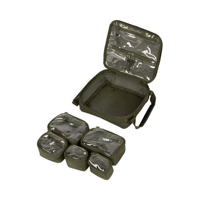 Trakker NXG Modular Lead Pouch System - 5 Doorzichtige Tasjes - Waterdichte Onderkant